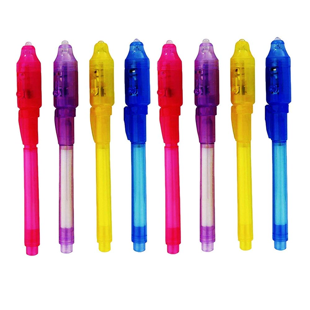 Invisible Ink Pen, Spy Pen Secret Message Writer with uv Light Magic Marker for Drawing Fun ...