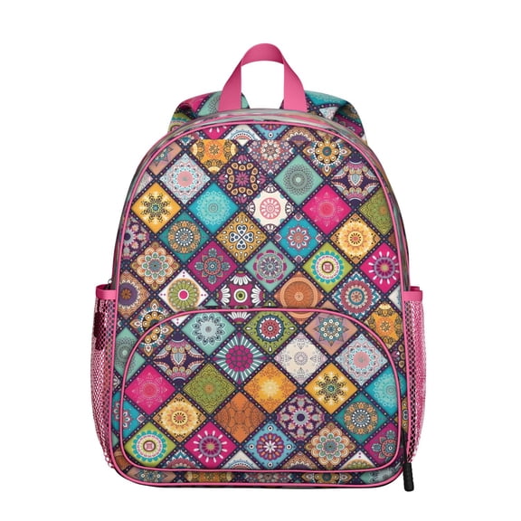 Boho Bohemia Flower Backpack Backpack for School,Cute School Bag,Schoolbag with Adjustable Shoulder Straps & Padded Back,13.8"x11.4"x6"