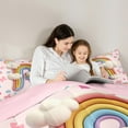 thumbnail image 5 of Manfei Girl Personalized Gifts Queen Comforter Set,Rainbow Letter R Bedding Sets,Cute Bowknot Loves Print Bedding Comforter Set For Princess,Lightweight Room Decoration Reversible,3pcs, 5 of 8