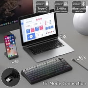 ATTACK SHARK X85PRO Gasket Mechanical Keyboard, 75% Wireless Gaming Keyboard with TFT Screen&CNC Knob, 2.4Ghz/BT5.1/USB-C, 5 Layer Padding, Hot-Swap Linear Switch, RGB, for PC,MAC,QMK
