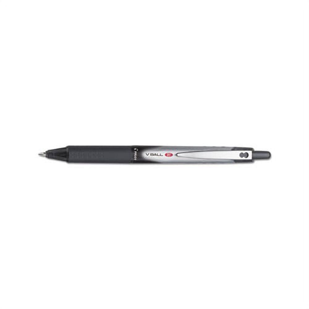 VBall RT Liquid Ink Retractable Roller Ball Pen 0.7mm, Black Ink, Black/White Barrel