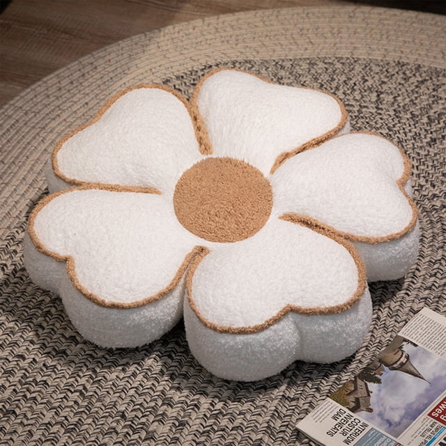 Herunwer Petal Shaped Velvet Cushion Flooring Mat Scandinavian Seat Cushion Petal Velvet Pillow