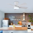 thumbnail image 2 of 35-Inch Low Profile Ceiling Fan with Light - Dimmable LED, 6-Speed and 3 CCT, Quiet DC Motor, Remote Control, 5 White Blades for Indoor/Outdoor, 2 of 9