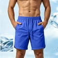 thumbnail image 4 of Men's Quick Dry Cooling Athletic Shorts, Elastic Waist Drawstring Breathable Workout Shorts with Pockets for Running, Gym & Casual Wear Size S-5XL Blue, 4 of 9