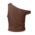 thumbnail image 5 of XIAONU Off Shoulder Top for Women Sleeveless Ruched Slim Fit Party Shirts, 5 of 5