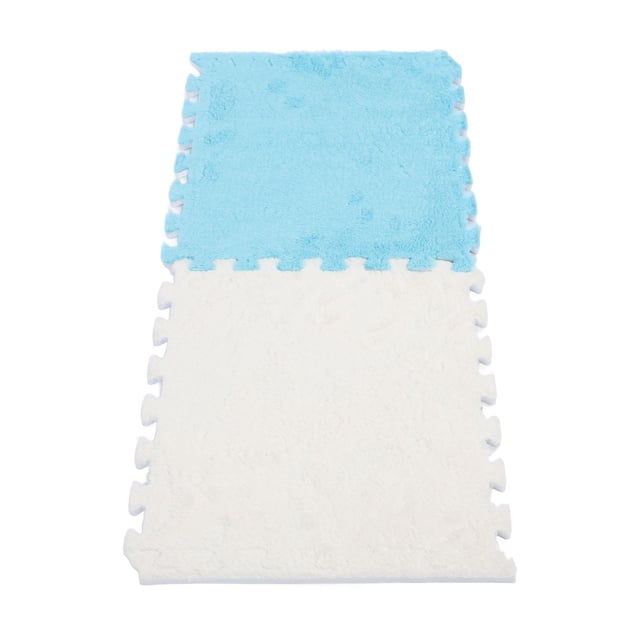 10pcs Soft Plush, Thickened Interlocking Puzzle Area Rugs, Cuttable Foam Carpet Tiles for Living Room, Bedroom