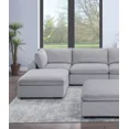 thumbnail image 6 of Modular Sectional Sofa Light Gray Corduroy Large Family 7pc Living Room Set 2x Corner wedge 2x Armless Chairs 3x Ottomans, 6 of 10