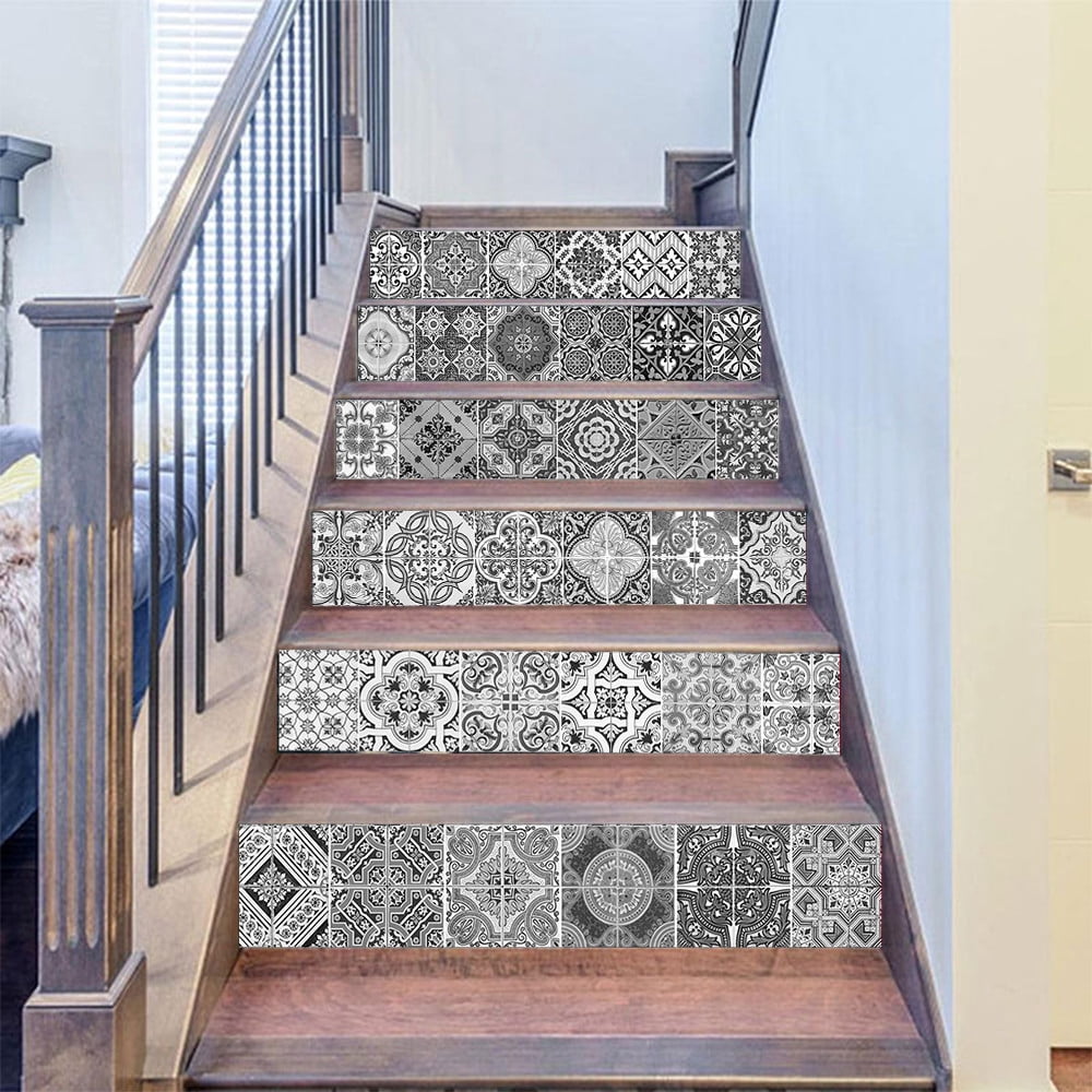 3D Stair Stickers Decals Brick Staircase Decals Removable Tile Stair Risers Decals Decor Peel and Stick Bakeplash Decals for Stair 39.3Inch x 7.08Inch