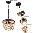 thumbnail image 4 of TFCFL Rustic 3-Light Chandelier Wood Bead Pendant Light Fixture Farmhouse Dining Room, 4 of 9