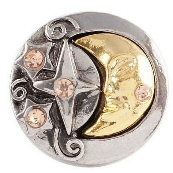 Snap button Moon Stars Celestrial 18mm Cabochon chunk charm