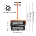 thumbnail image 2 of VEVOR Compost Spreader, 24 in Wide Peat Moss Spreader with T Shaped Handle, 3 Heights Adjustable, Powder-Coated Steel Garden Peat Moss Roller, Heavy Duty Grass Seed Spreaders for Planting Seeding, 2 of 9