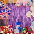 thumbnail image 5 of 3 Pack 3.3 x 9.9 ft Purple Foil Fringe Backdrop Curtains, Tinsel Streamers Party Decorations, Fringe Backdrop for Birthday, Dinosaur, St Patrick's Day, Soccer, Christmas, 5 of 6