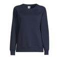 thumbnail image 5 of Time & Tru Women's Raglan Fleece Crewneck Sweatshirt, 5 of 5