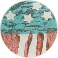 thumbnail image 2 of Unique Loom Whimsy Kids Collection Area Rug - Americana (3' 3" Round Red and Blue/Ivory), 2 of 9