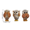 thumbnail image 5 of Owl Statue for Home Decor Accents Living Room TV Stand Office Bathroom Shelf Mantel Bookshelf Decorations. Hear-No, See-No, Speak-No Evil, 3PCS Cute Owl Figurines, Gifts for Owls, 5 of 8