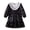 Black, variant on Qingpeng Girls Heart Print Dress Long Sleeve Bow Ruffle Collar for Girls Kids Casual Outfit