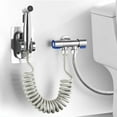 thumbnail image 2 of Stainless Steel Handheld Bidet Sprayer, Portable Bidet Tap With 1.5M Shower Hose And Bathroom Holder, 3-Piece Set (Sprayer, 1.5M Hose, Holder) For Home Toilet Cleaning, 2 of 7