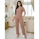 thumbnail image 2 of Conjunto 3 Piezas Blusa Casual con Short y Pantalón a Rayas Outfit Versátil y Cómodo para Mujer, 2 of 5