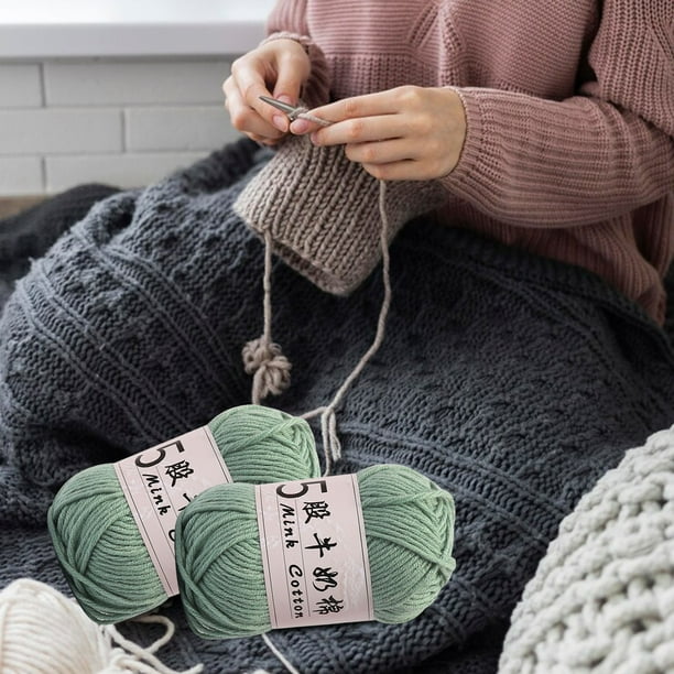 Hilo de algodón con leche para tejer muñecas y suéteres de bebé | Hilo suave para manualidades | Lana fina de 1 mm para proyectos de tejido en casa