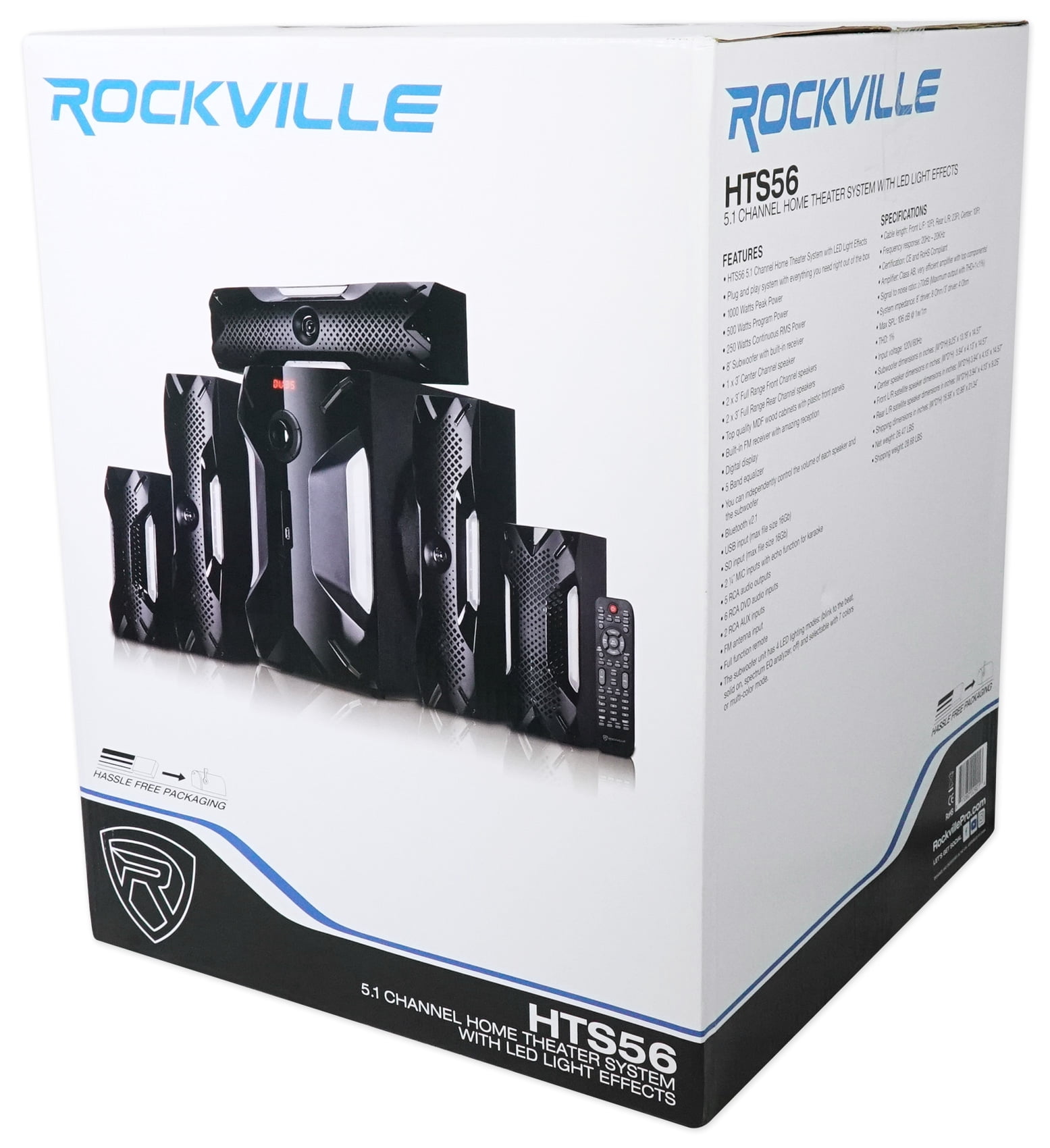 Rockville Hybrid Home Theater Karaoke Machine System w/8" Sub+(2) Wireless Mics