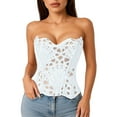 thumbnail image 2 of Women's Sleeveless Boned Corset Top: Fashion Bustier for Cosplay, Burlesque Costumes and Waist Training, 2 of 6
