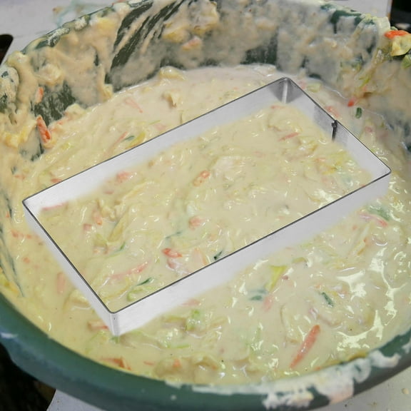 PTOOTP Stainless Steel Cake Mould Rectangle Baking Silver 1 Piece