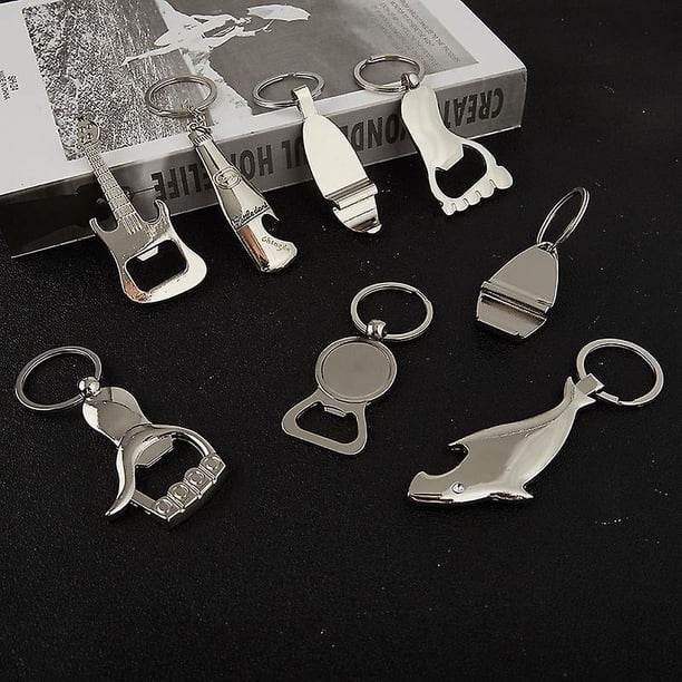 Regalos de recuerdo de fiesta de boda, llavero de cerveza de Metal estilo tiburón/guitarra, abridor de botellas, accesorios de cocina para invitados, adorno para bolsa de coche