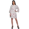 thumbnail image 1 of Moomaya Short Robe For Women Plus Size Printed Cotton Robe Lightweight Nightwear, 1 of 5