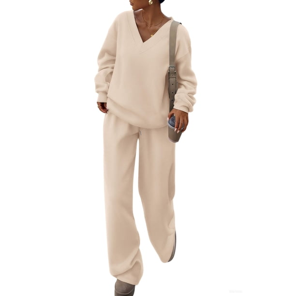 Conjunto de Dos Piezas PRETTYGARDEN Casual Invierno para Mujer 2025 Beige