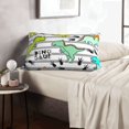 thumbnail image 6 of Salouo Funny Dinosaurs on Stripes Print Print Pillow Case Cover,Wrinkle-Free Bed Pillow Cover Pack of 1 Home Decor Fade-Resistant and Stain-Resistant ,Pillows Not Included -20"x30", 6 of 8