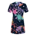 thumbnail image 4 of Robe Mini pour Femmes 2023 Été Décontractée à Manches Courtes Mignonne à Col Rond Robe Fluide à Imprimé Floral Ample Robe T-Shirt de Plage, 4 of 5