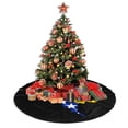 thumbnail image 2 of Christmas Tree Skirt Bosnian Flag Map Xmas Tree Skirt Decoration for Home Holiday Party 30", 2 of 6
