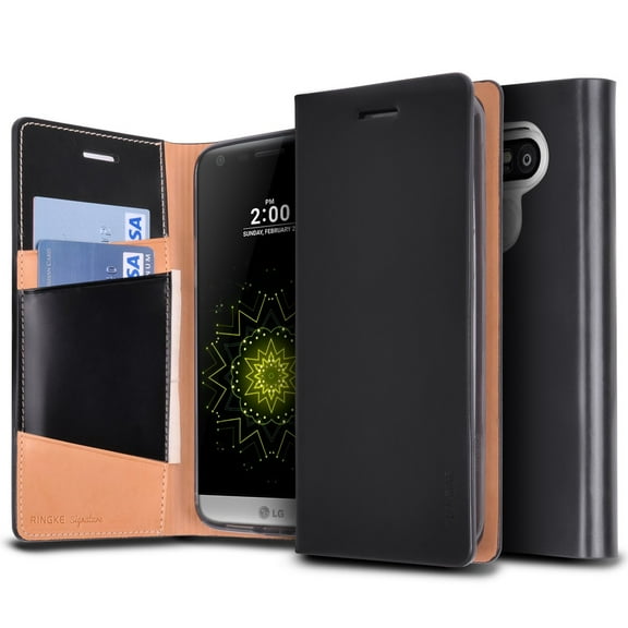 Ringke Signature Case Compatible with LG G5, Bright Reflection Radiant Luxury Mirror Back Cover - Black