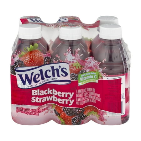 - (4 Pack) Welch's Juice, Blackberry Strawberry, 10 Fl Oz, 6 Count