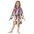 thumbnail image 6 of FORMRS Niños Bathrobe Unisex Hooded Robe Soft Plush Pajamas Sleepwear, Size 7-9T, Flowers Pattern Style, 6 of 7