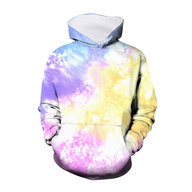 3D Visual Digital Printed Girls Tie Dye Hoodie Pullover Sweatshirt with Front Pocket
