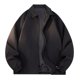 thumbnail image 1 of Ceisia Men's Casual Flip Collar Zipper Jacket with Pockets Oversized Contrast Hood Gift Outerwear, 1 of 5