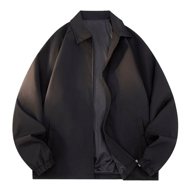 Manteau à Poches Décontracté pour Hommes à Manches Longues avec Fermeture Éclair et Col Rabattu pour Usage Quotidien en Extérieur