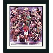 Boxing Champions | Framed Famous Black Athletes Collage Art in Double Mat | 18L X 15W" Inches