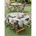 thumbnail image 4 of Outdoor Tablecloth with Umbrella Hole for Patio/Picnic/Party/Camping, White Magnolia Waterproof Table Cloth Round Cover Washable, Spring Floral Blossom Flowers Plants Light Blue (Dia 54"), 4 of 8