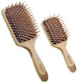 thumbnail image 1 of Giorgio Cepillo de cerdas de madera ecológico – Paquete de cepillo para desenredar y cepillo para el crecimiento del cabello para cabello grueso o largo – Cepillo de pelo de paleta hecho con cojín de, 1 of 5
