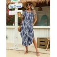 thumbnail image 6 of Zeagoo Long Dresses for Women Casual Summer Maxi Dress Short Sleeve Long Dress with Pockets Curve Hem Long Dress Crew Neck, 6 of 9