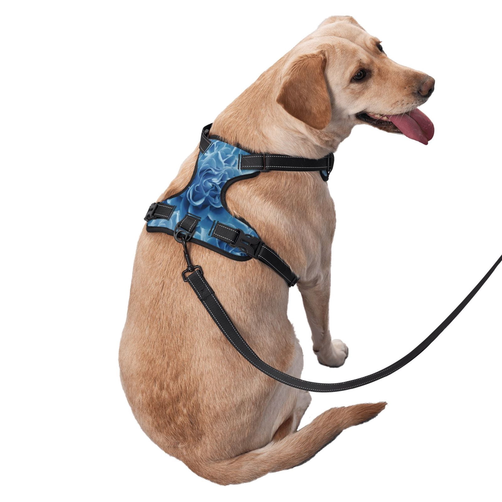 Vsdgher Vintage Floral Dog Harness, No-Pull Pet Harness, Dog Vest, Pet Vest for Small to Large Dogs-Large