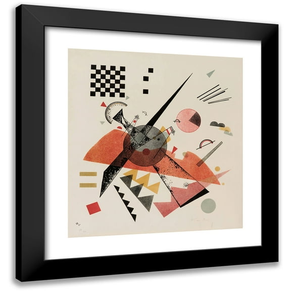 Wassily Kandinsky 12x13 Black Modern Framed Museum Art Print Titled - Orange (1923)