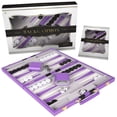 thumbnail image 1 of Set de backgammon Crazy Games Classic con funda de piel, color morado, 1 of 7