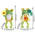 thumbnail image 2 of Sitting Frog Gnomes Plush Decoration, Stuffed Gnomes, Holding Sunflowers & Lotus Leaves, Cute Frog Eyes Knitted Hat, Long Legs Shelf Sitters Stuffed Ornaments (1Pc, A), 2 of 5