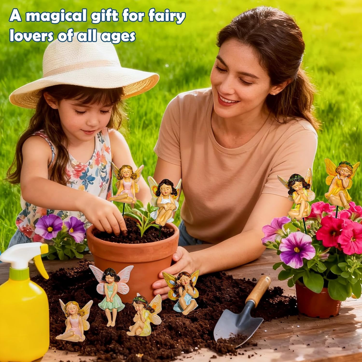 Miniature Fairy Figurines - 6Pcs Mini Fairies for Fairy Garden & Tiny Elf Garden Accessories for Home Outdoor Yard Lawn Supplies Flower Pot Decor