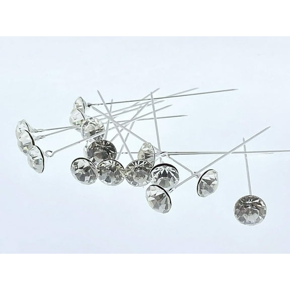 CalCastle Crystal Diamante 2.75" Pins for Floral Craft Bouquet Bling 16pcs/Box (Crystal Rhinestone Diamond)