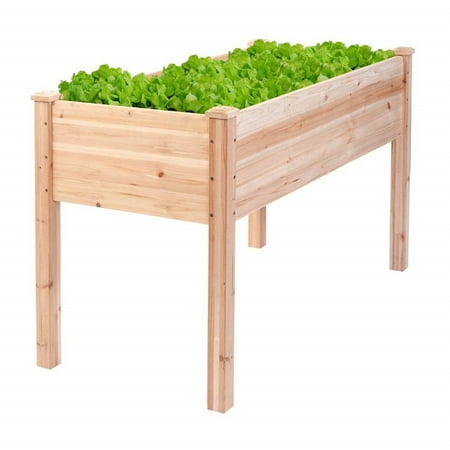 Wooden Raised/Elevated Garden Bed Planter Box Kit Vegetable/Flower/Herb Outdoor Gardening Natural Wood