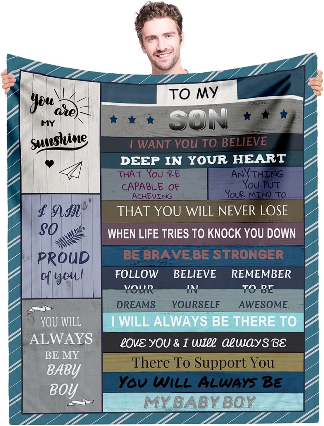 Son Blanket from Mom and Dad, to My Son Blanket from Mom, Blanket Gift
